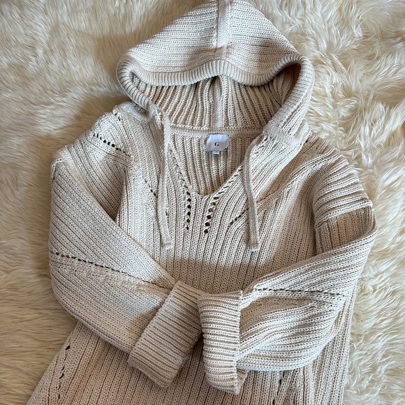 G. Label by GOOP Cream Alida Drop-Stitch Surf Sweater Size XL - Picture 4 of 7